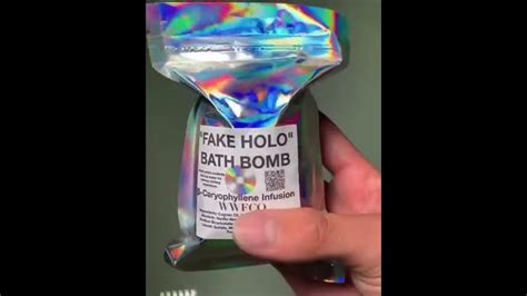 fake holo bath bomb in a bag